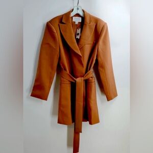 Anthropology Women's Brown Belted Jacket